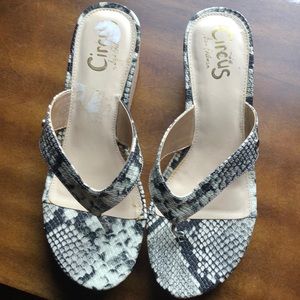 Snake print wedge sandals by Circus by Sam Edelman